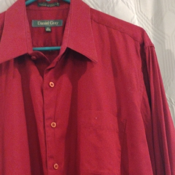 Daniel Gray Red Dress Shirt Neck 17" - Picture 5 of 8